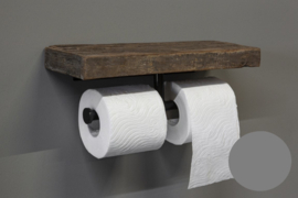 toiletrol houder dubbel oud hout