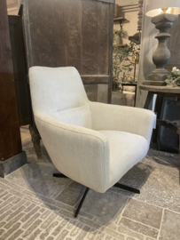 Mooie landelijk stoere industriële fauteuil met draaipoot zwart "Mick"