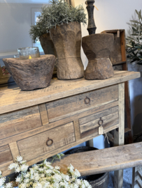 Robuuste sidetable hout 120 cm