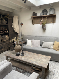 Stoere salontafel oud hout met onderplank 150 x 60 cm