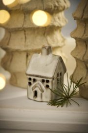 Schattige stenen huisjes beige - set van 2 stuks
