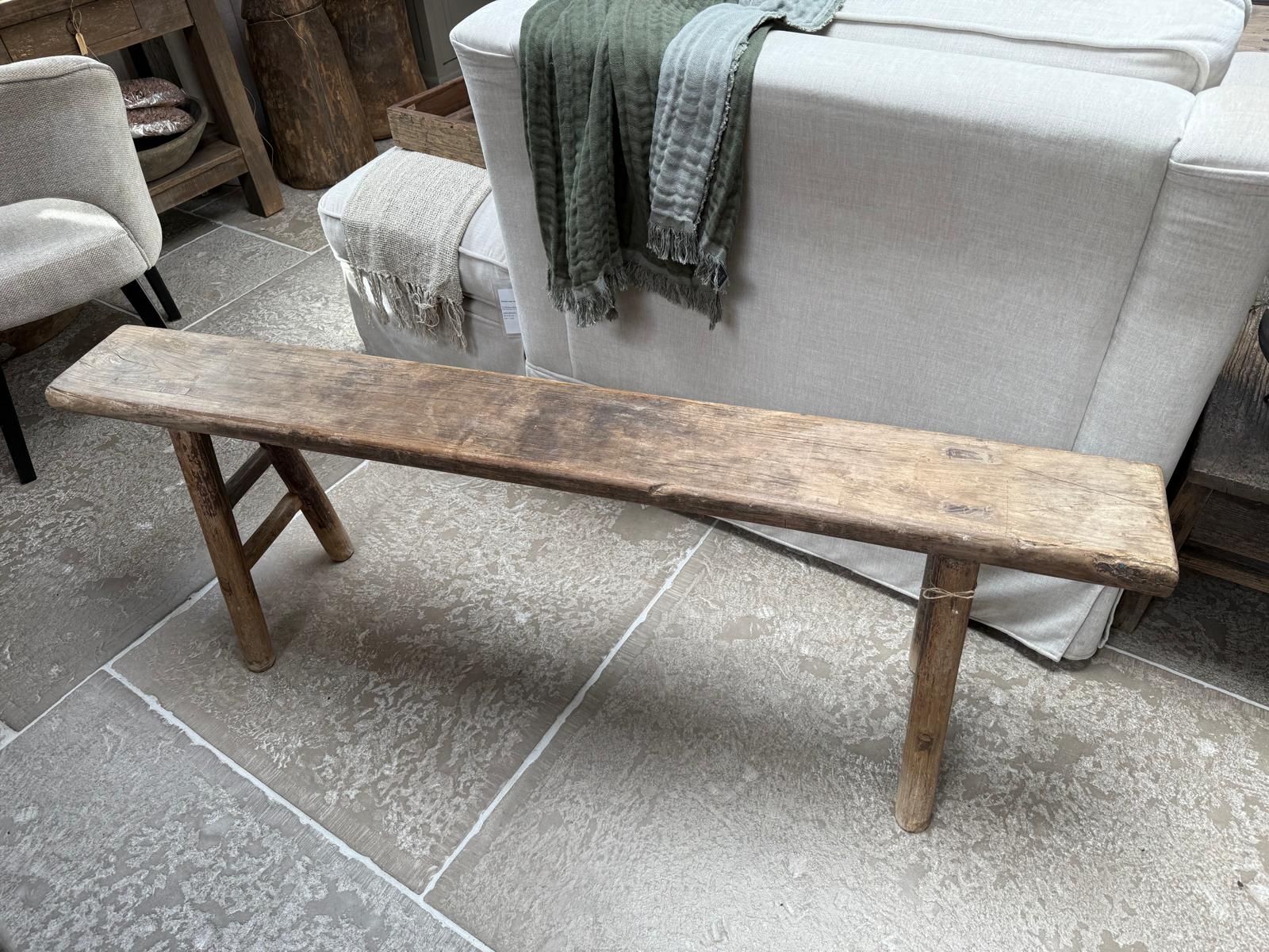 Stoer uniek bankje oud hout