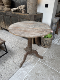 Stoere unieke ronde wijntafel 76 cm