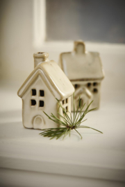 Schattige stenen huisjes beige - set van 2 stuks