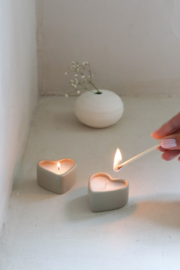 Leuke kleine waxinehouder hartje - setje van