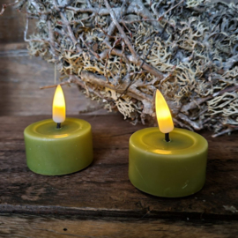 Led kaarsen waxine klein Olive Green