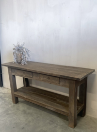 Stoere  sidetable van oud  hout "Jens"