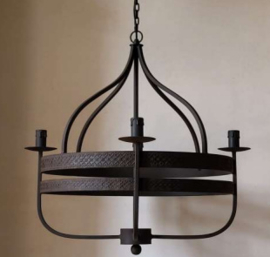 Metalen kroonluchter 4 arms Rustic Brown