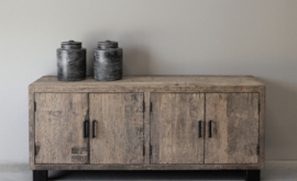 Stoer tvmeubel/dressoir "Levv" van oud robuust hout 160 cm