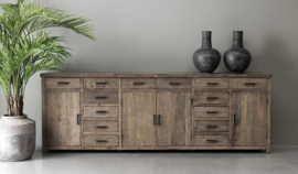 Stoer dressoir "Levv" van oud hout XXL 275 cm