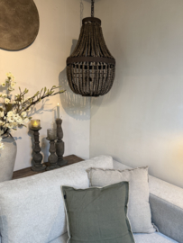 Stoere bruine kralenlamp Rustic Brown