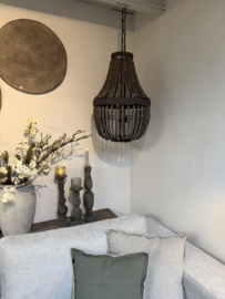 Stoere bruine kralenlamp Rustic Brown