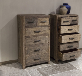 Stoere ladekast "Levv" van oud hout