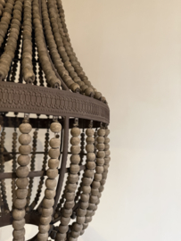 Stoere bruine kralenlamp Rustic Brown