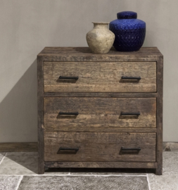 Stoere lage ladekast "Levv" van oud hout