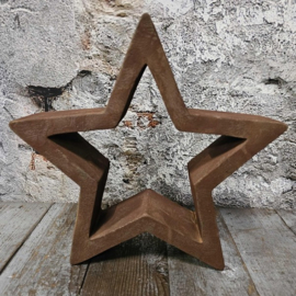 Stoere kerstster roest metaal - 2 maten