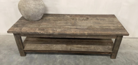 Stoere salontafel oud hout met onderplank 150 x 60 cm