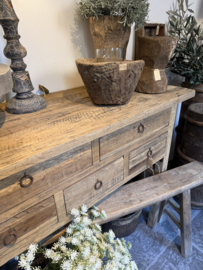 Robuuste sidetable hout 120 cm