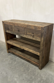 Robuuste sidetable "Bas" 120 cm met 3 lades