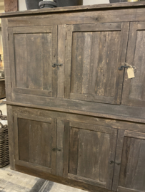Stoere dichte kast oud hout 6 deurs "Jens"