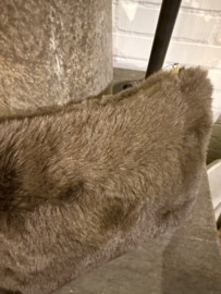 Leuk fluffy bonttasje / toilettasje bruin