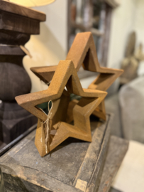 Stoere kerstster roest metaal groot