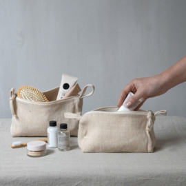 Leuke make-up tas van naturel jute