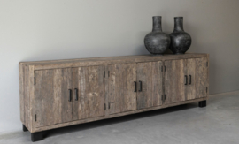 Stoer tvmeubel "Levv"  van oud robuust hout 240 cm