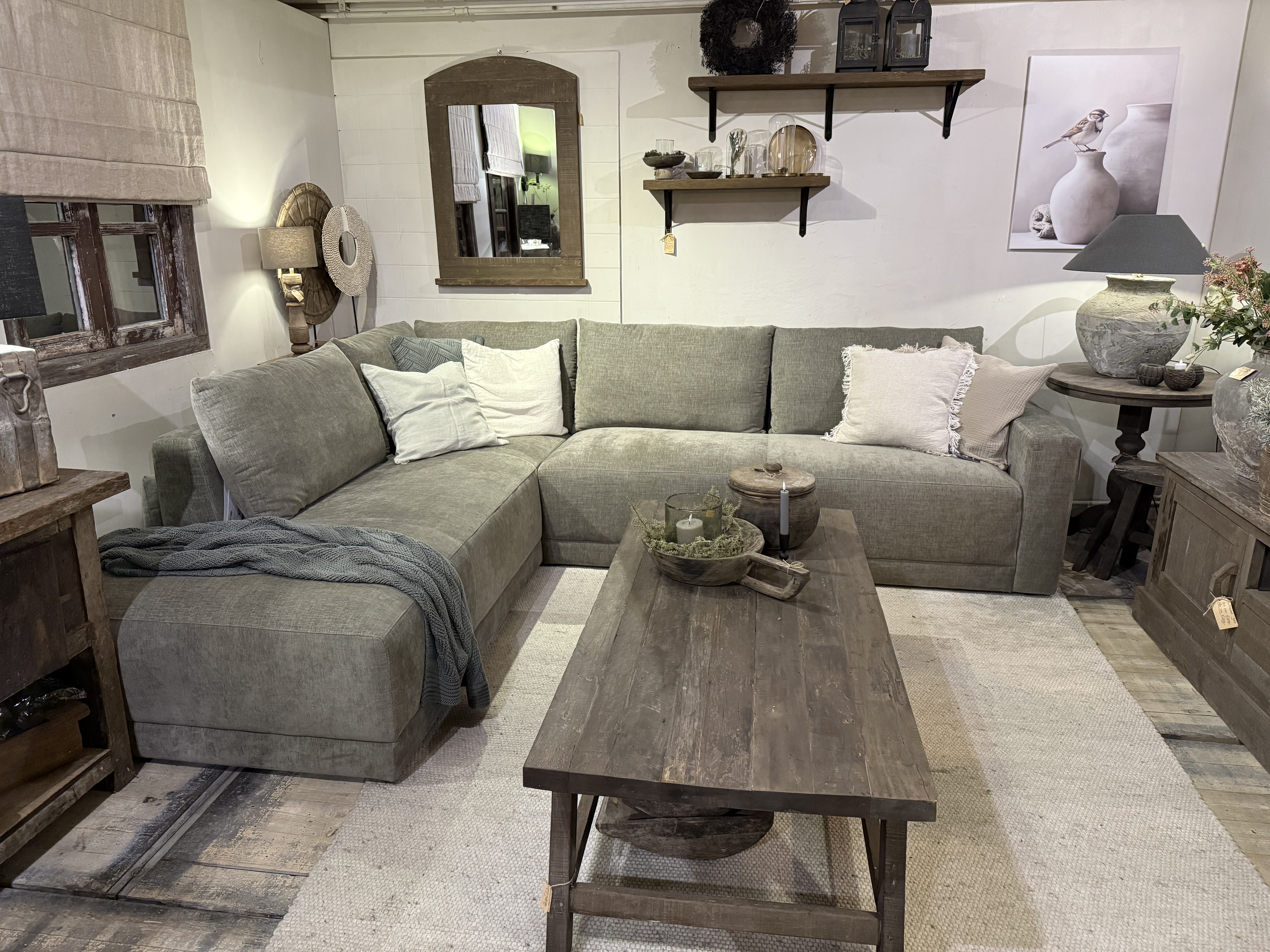 Stoere landelijke hoekbank  "Viggo"