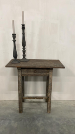 Stoere  sidetable van oud  hout met lade "Jens"