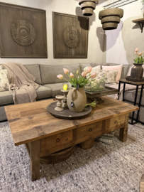 Stoere salontafel oud hout  "Bas" -2 maten