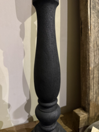Mooie zwarte houten lampenvoet 50 cm