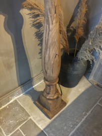 Mooie massief houten vierkante vloerlamp bruin hout XL
