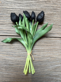 Mooie lage bos kunst tulpen zwart