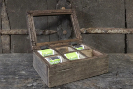Stoere theedoos van oud hout