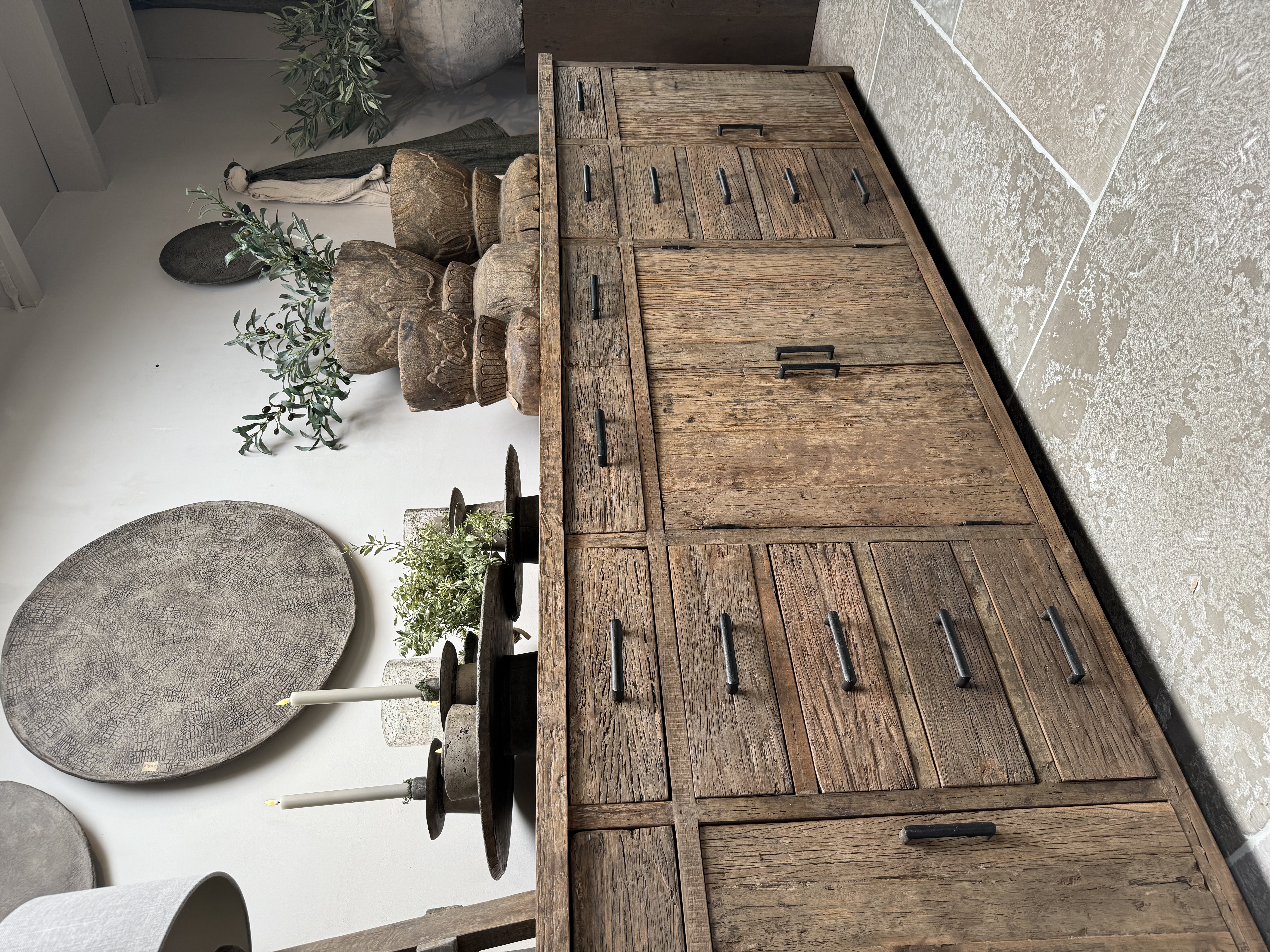 Stoer dressoir "Levv" van oud hout XXL 275 cm