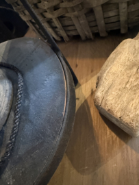 Stoere etagere 3 laags oud hout met staal