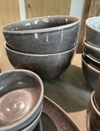 Landelijk servies circa 48 delig grijs