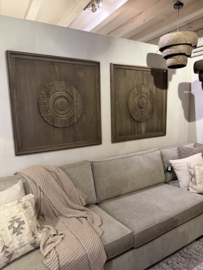 Mooi wandpaneel vergrijsd hout van LUKSA 100x100 cm