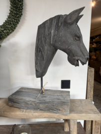 Mooi houten paard XL vergrijsd hout van Luksa Home