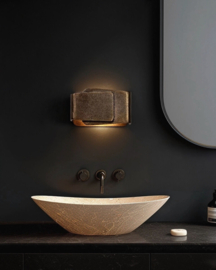 Wandlamp Stoine donker messing van Frezoli