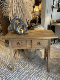 Stoere sidetable "Reno" naturel met 2 lades