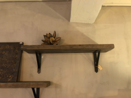 Stoere wandplank van oud hout in 80 cm