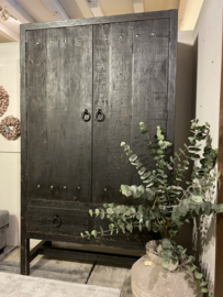 Stoere kast "Reno" 2-deurs old black