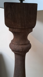 Mooie massief houten vierkante vloerlamp donker hout XL