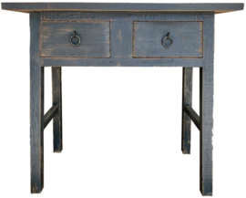 Stoere sidetable "Reno" Old black met 2 lades