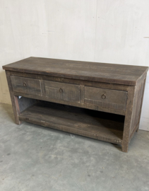 Stoer tvmeubel "Jens"  van oud robuust hout 120 cm