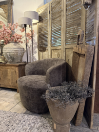 Leuke ronde fauteuil bruin "Isa"