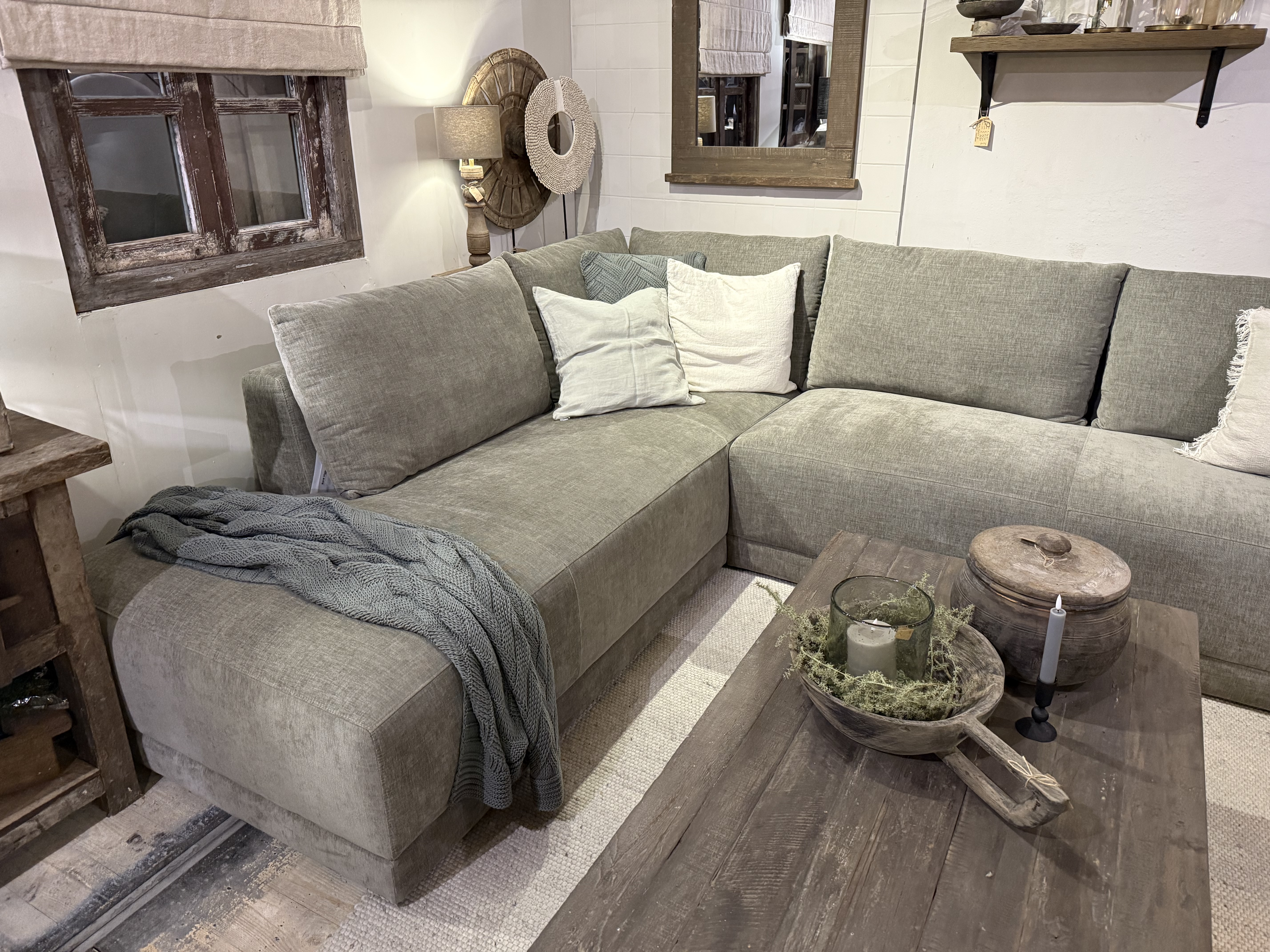 Stoere landelijke hoekbank  "Viggo"