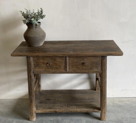 Prachtig origineel oude unieke sidetable met  onderblad